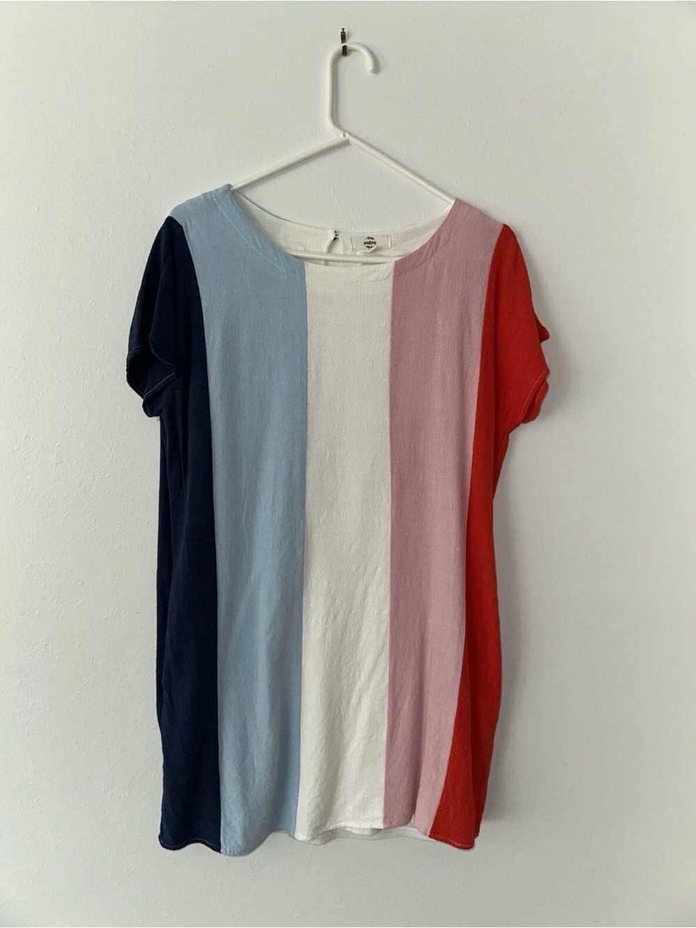 entro mini linen dress - Red, white, and blue